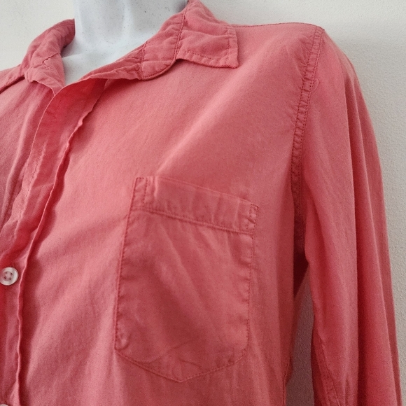 Frank & Eileen Barry Button Up Top In Famous Denim Grapefruit Size XS - Picture 7 of 15